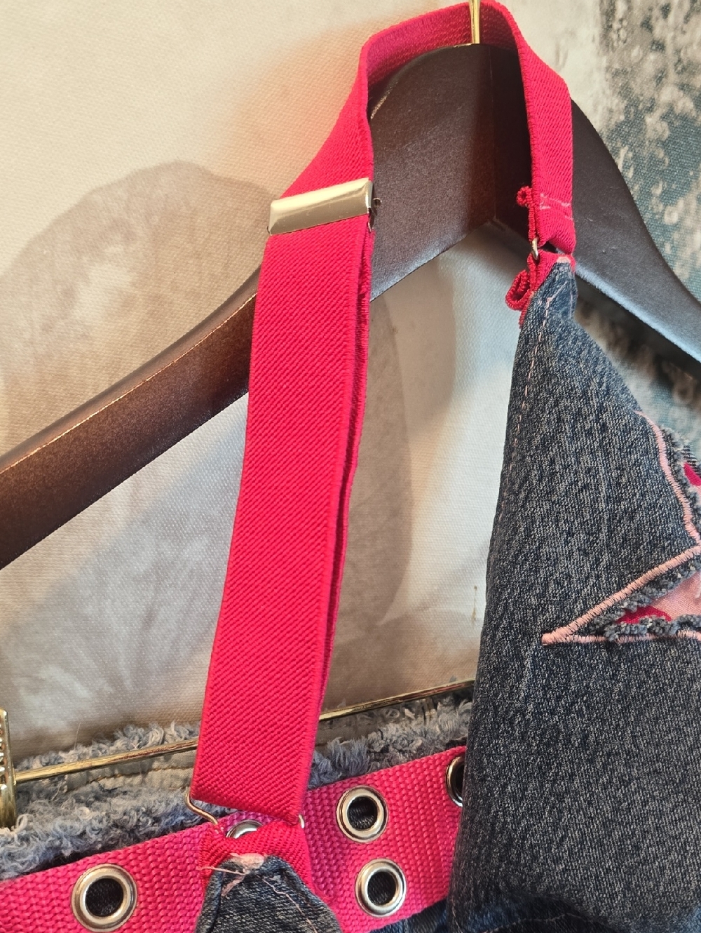 ⭐️Vintage 80's Custom Denim 2pce Set Pink Camo Stars & Stretch Denim - Picture 10 of 16
